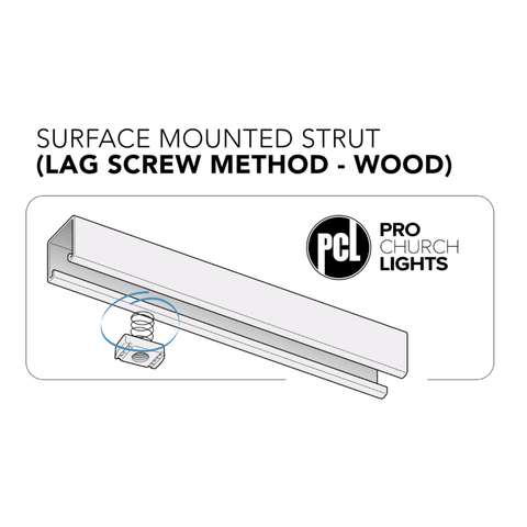 A1 - Surface Mount Strut for 10' Strut Section - Wood